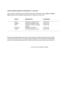 22. OBVESTILA - JKPG Akcija zbiranja nevarnih odpadkov v Občini Dobrepolje - jesen - 2026 - lekt_p…